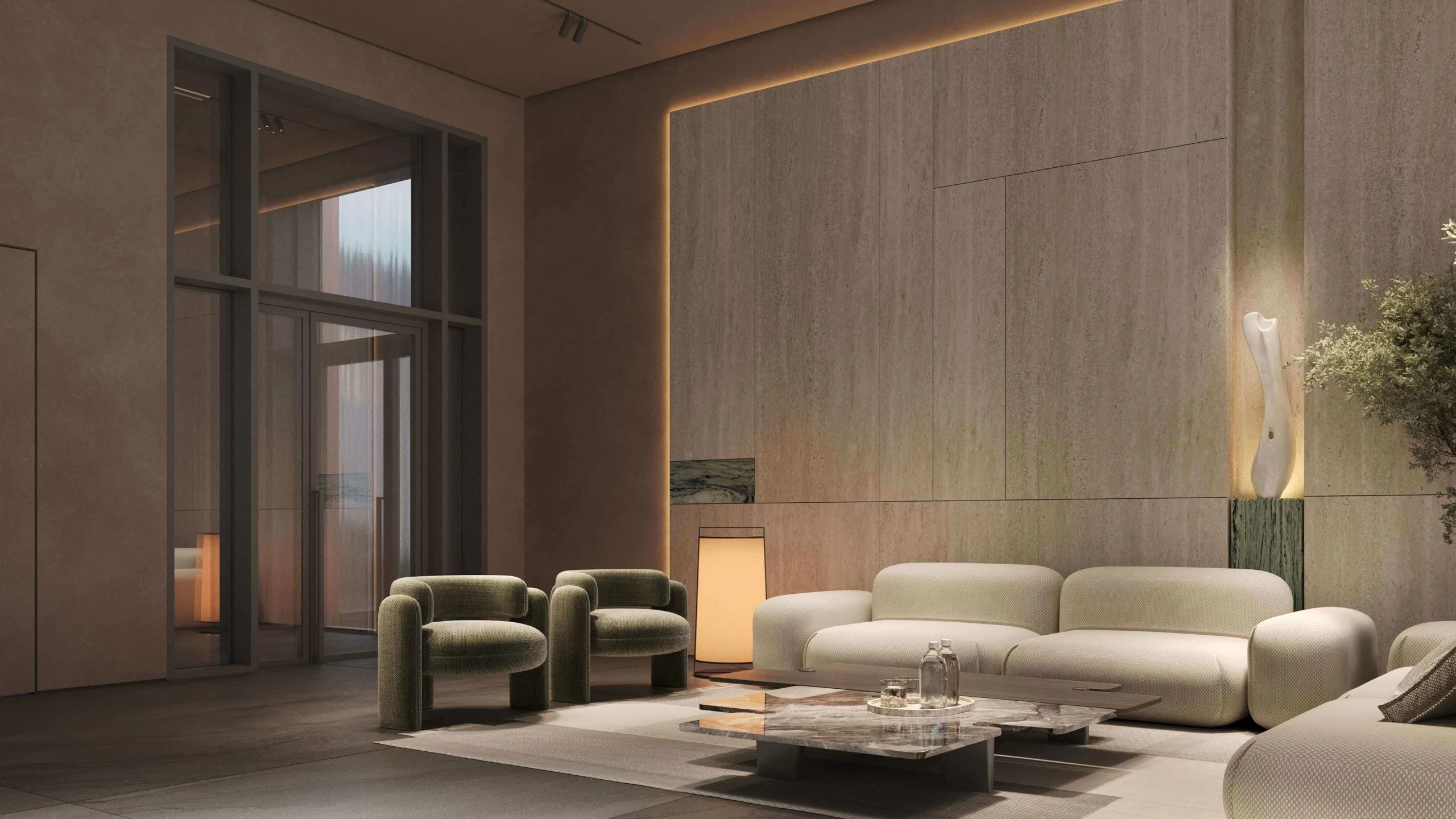 Лобби и входная группа жилого комплекса